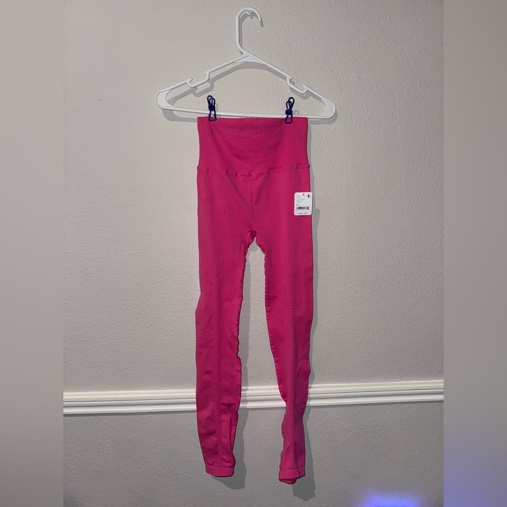 NWT Free People Pink Leggings High Waist Stretch